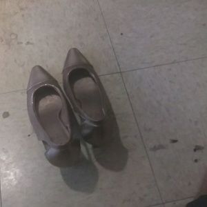 Champagne pump heels